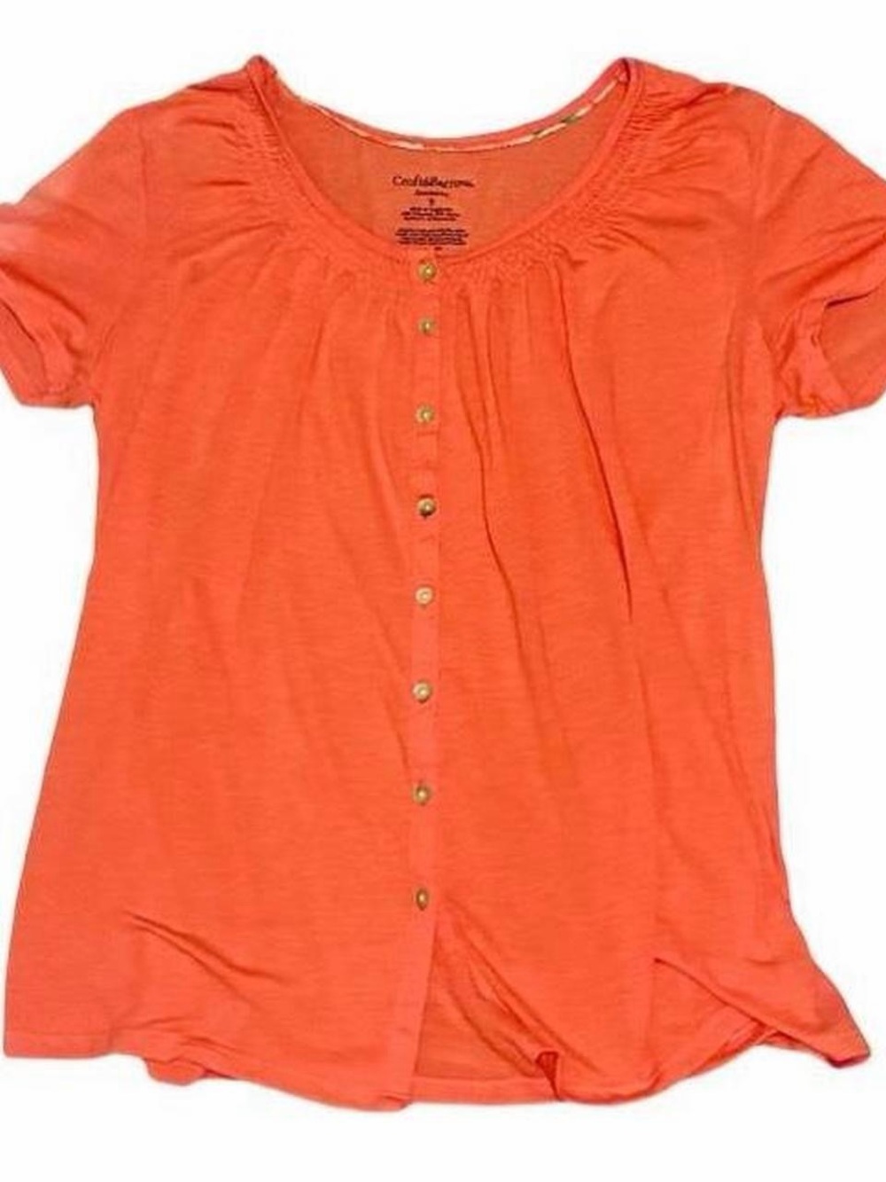 croft & barrow Orange Short-Sleeve Button-Front Pajama Top